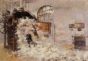 Gueldry Ferdinand-Joseph Scene de triage de la laine a Roubaix oil painting reproduction